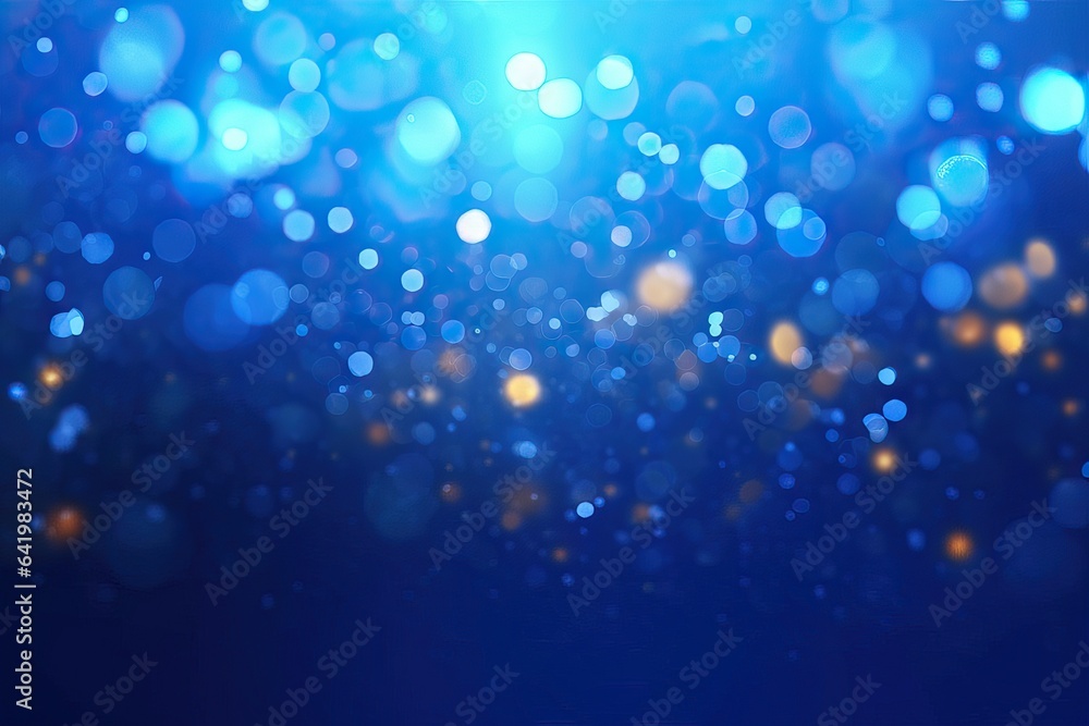 Wall mural christmas blue light dark backlit circle background brown abstract background bright bokeh backgroun