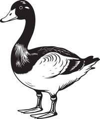 Goose full length, Farm animal, Vector Illustration, SVG