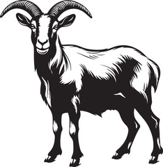 Goat full length, Goat silhouette, Farm animal, Vector Illustration, SVG