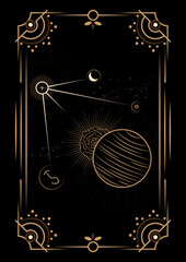 Magical Celestial Interstellar Frame Illustration - 641983838
