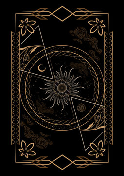 Magical Celestial Interstellar Frame Illustration