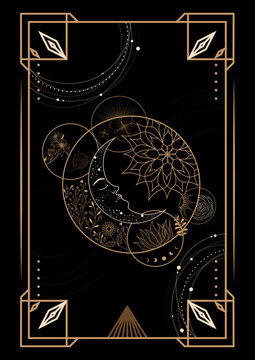 Magical Celestial Interstellar Frame Illustration