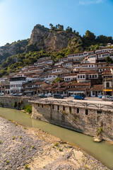 Fototapeta premium Historic city of Berat in Albania, World Heritage Site by UNESCO, historic city, the city of a thousand windows