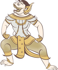 Hanuman hand drawn illustration