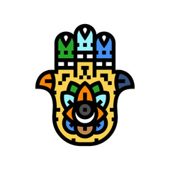 hamsa hand islam muslim color icon vector. hamsa hand islam muslim sign. isolated symbol illustration