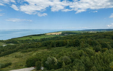Obraz premium View from the hill towards Tolkmicko, Suchacz, northern Poland