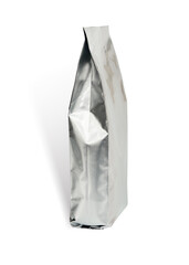 aluminum bag plastic bag isolated on white background. This has clipping path.