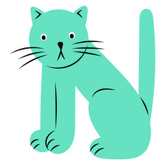 Cat letter N flat illustration