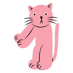 Cat number 1 flat illustration