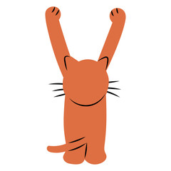 Cat letter Y flat illustration