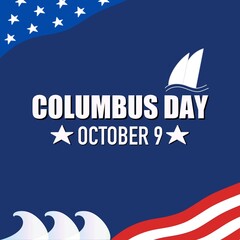 This illustration design is perfect for celebrating Columbus Day on October 9. It's also suitable for social media template. 