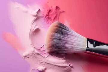 Make up brush pink. Generate Ai