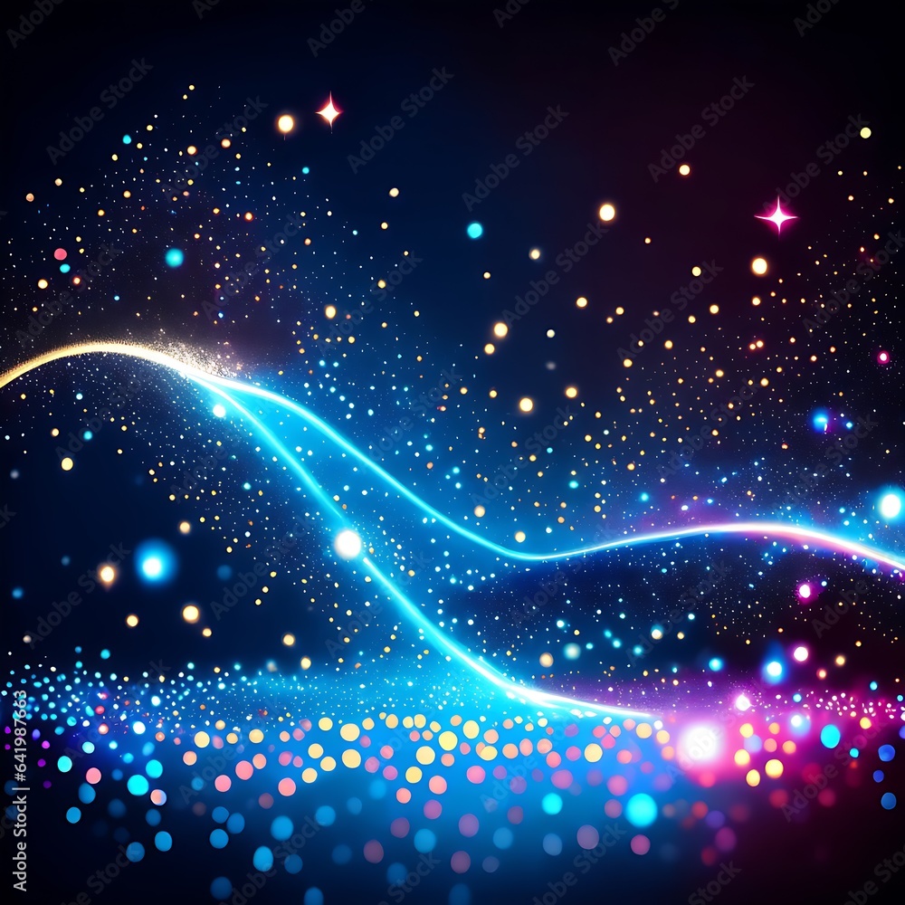 Poster abstract technology background with glowing particles. vector illustration for your design.