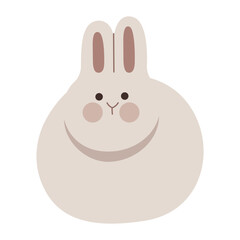Cute rabbit loafing flat illustration