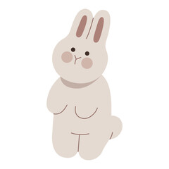 Obraz premium Cute rabbit standing up flat illustration
