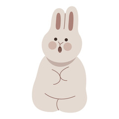 Obraz premium Cute rabbit standing up flat illustration
