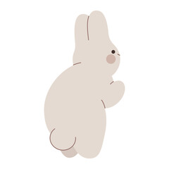 Cute rabbit standing up flat illustration