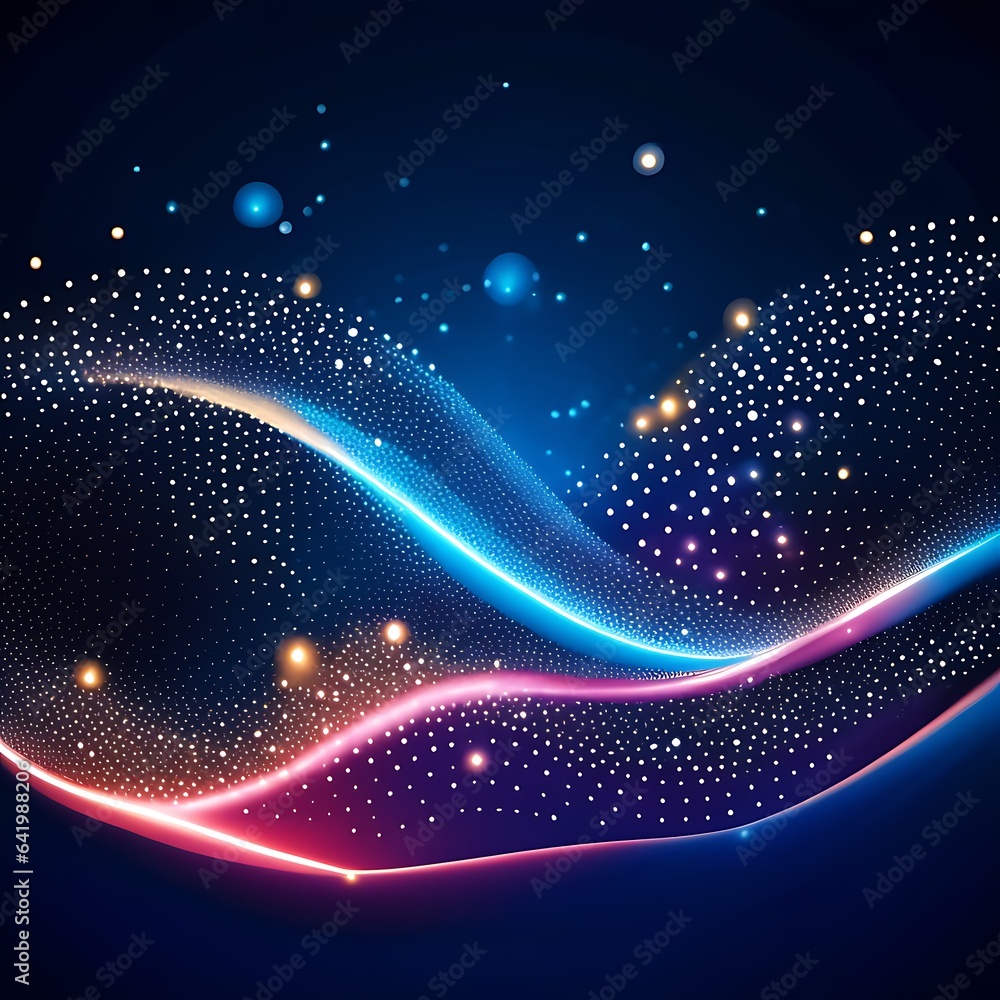 Poster abstract technology background with glowing particles. vector illustration for your design.