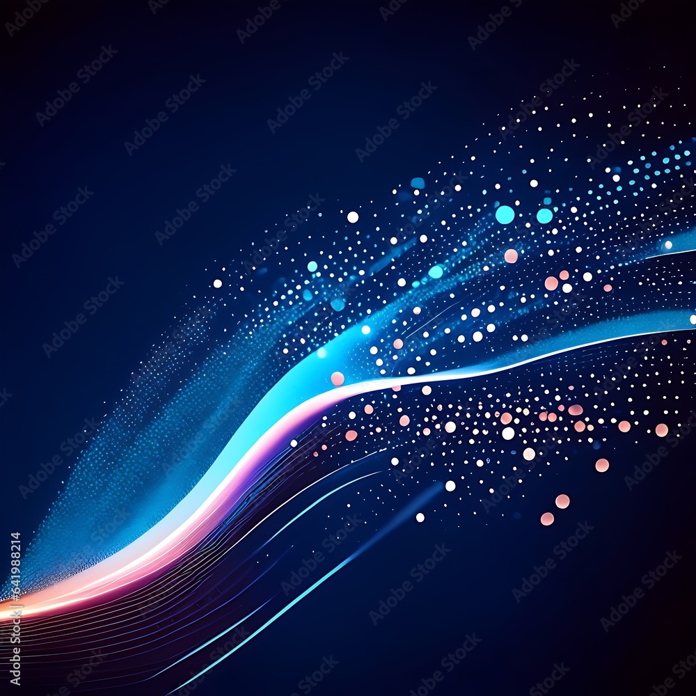 Poster abstract technology background with glowing particles. vector illustration for your design.