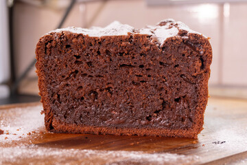 chocolate cupcake on a wooden table on a black background.food concept. dessert. bakery. diet