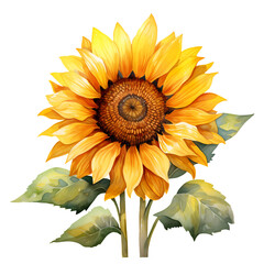 Fototapeta premium Watercolor Sunflower Clipart Illustration