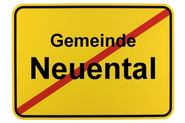 Illustration eines Ortsschildes der Gemeinde Neuental in Hessen