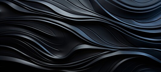 Obraz premium Abstract black anthracite gray color with gradients waves texture background panorama banner for web design backdrop wallpaper illustration