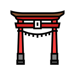 torii gate shintoism color icon vector. torii gate shintoism sign. isolated symbol illustration