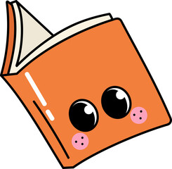Groovy book character illustration design of back to school
