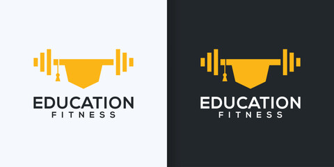 Education fitness logo design, education hat icon, Gym Logo Design, Workout Logo Ideas For Apps and Fitness Logo Design