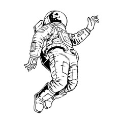 the astronaut line art vector