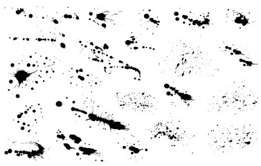 grunge elements of paint ink splatter, set. Vector illustration