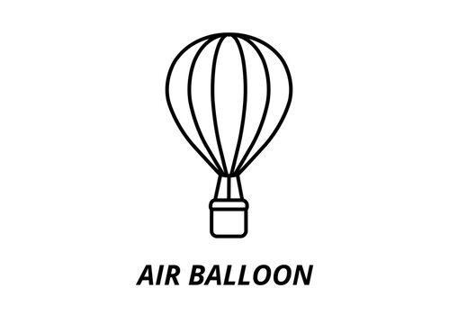 Icon Hot air balloon illustration vector 