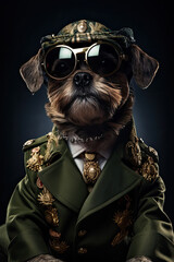portrait of a dog with sunglass