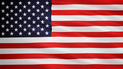 Waving Fabric Texture Of American USA National Flag Graphic Background