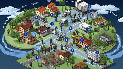 Fototapeta premium AI-supported disaster prevention strategies enhancing preparedness.