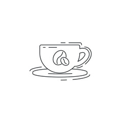 Cup of coffee line icon. Cup of coffee thin line icon.