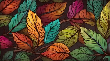 Fototapeta na wymiar Colorful autumn leaves background
