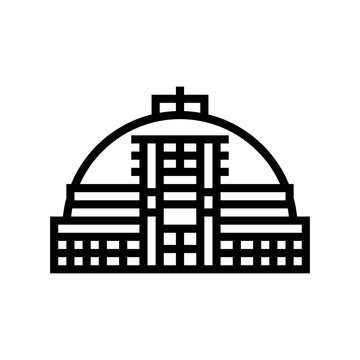 recommend clip art: stupa monument buddhism line icon vector. stupa monument buddhism sign. isolated contour symbol black illustration