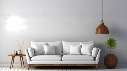 White walls with simple furniture
