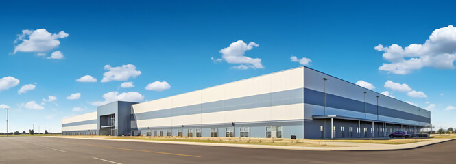 Logistics center, warehouse, or large retail store - obrazy, fototapety, plakaty