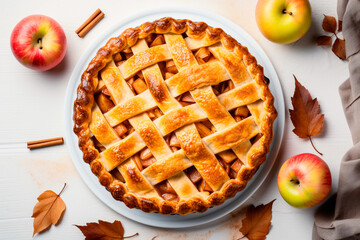 Traditional apple pie  for Thanksgiving dinner