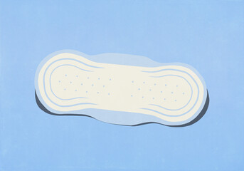 Still life panty liner on blue background
