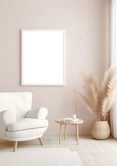 Interior Background Room Mockup with Soft Pastel Colours