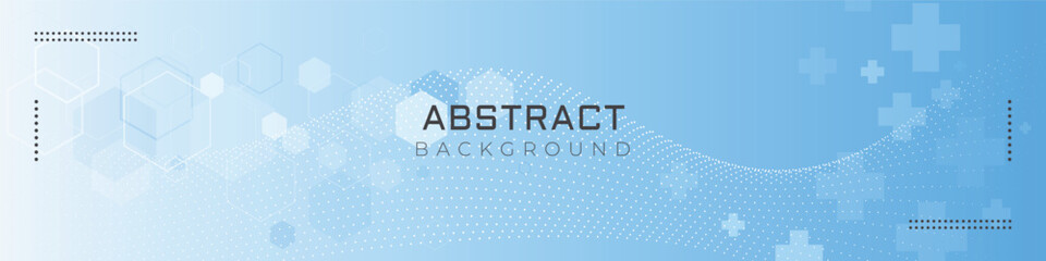 linkedin banner with abstract medical background. Concepts and ideas for healthcare technology, innovation medicine, health, science and research