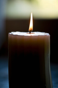 Close up of burning scented candle
