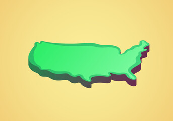 United States - stylized 3D map
