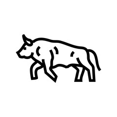 bull motion angry line icon vector. bull motion angry sign. isolated contour symbol black illustration