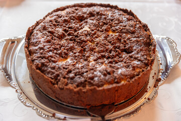 a russian specialty: homemade chocolate cheesecake.