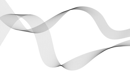 Abstract wave element for design. Digital frequency track equalizer. Stylized line art background. Vector illustration of wavy lines. Black and gray color.